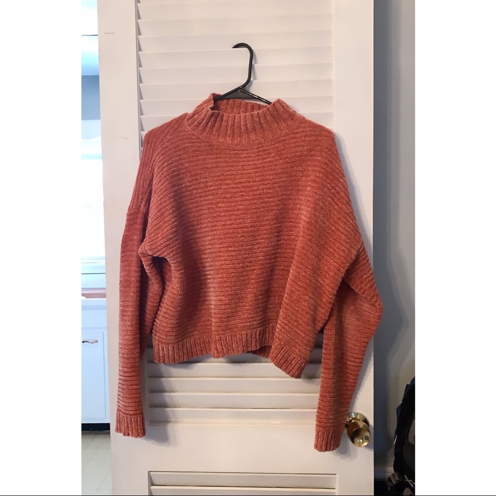 Cozy Pink Oversized Turtleneck Sweater